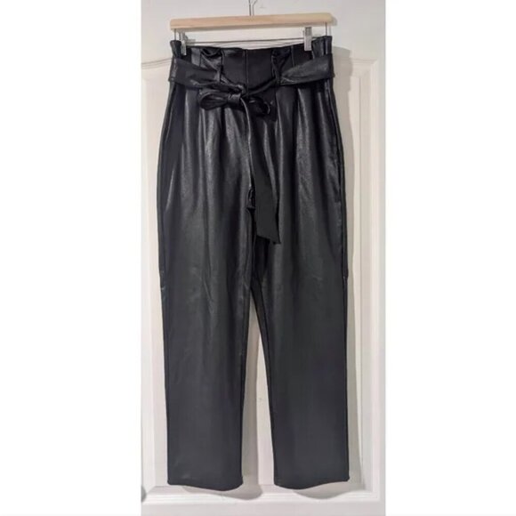 Commando | Faux Leather Paperbag Pants In Black - Picture 4 of 10